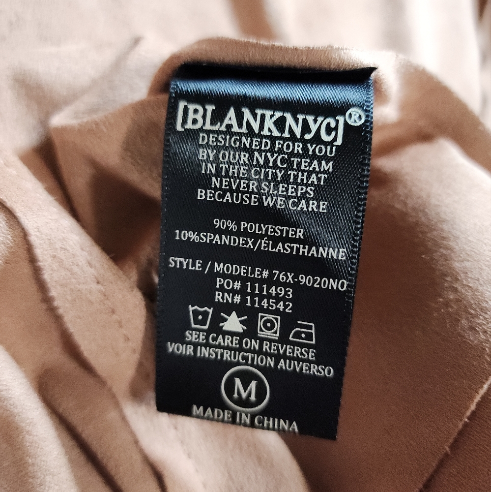BlankNYC Tan Faux Suede Moto Jacket Draped Asymmetrical Zip Size Medium - Picture 11 of 14